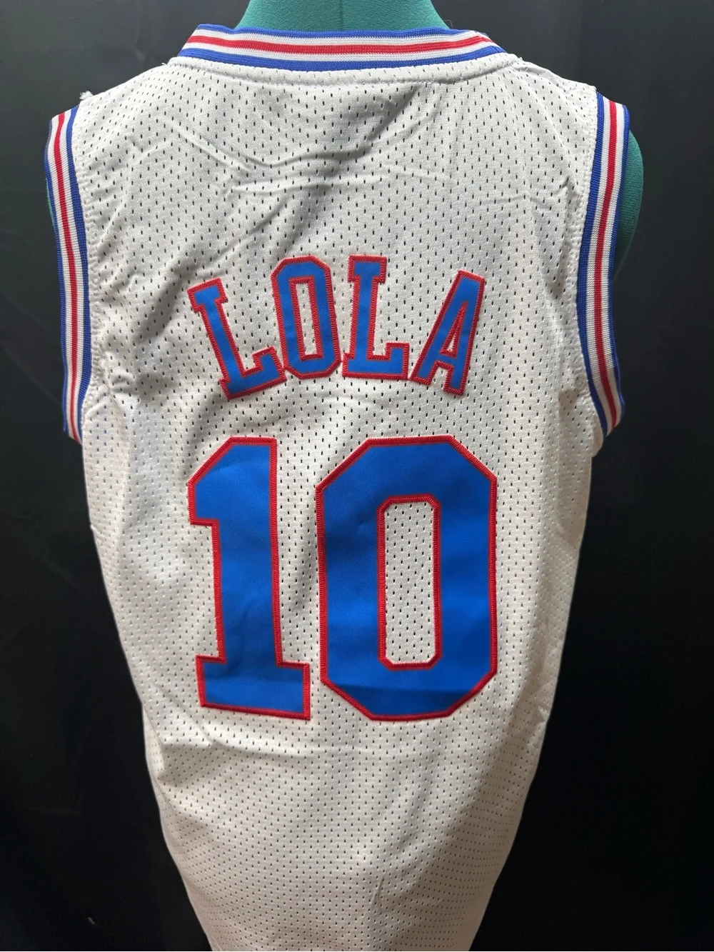 Tune Squad White Mesh Basketball Jersey LOLA - Picture 2 of 3